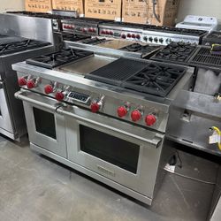 Wolf 48” Stainless Steel Gas Range Stove Dual Fuel 
