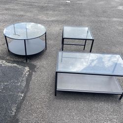 CENTER AND SIDE GLASS TABLES 