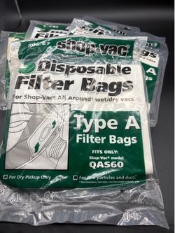 4 New Shop-Vac Type A Filter Bag Packs QAL60