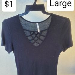 Black blouse. Short Sleeve.  top. Blusa negra