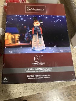 Incandescent Clear  Snowman 61” New 