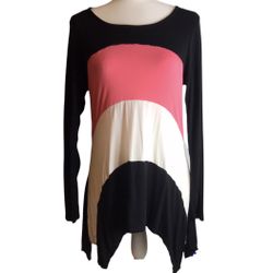 Color Block Tunic Blouse 