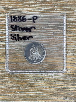 1886-p Seated Liberty Silver Dime Coin Weak Liberty