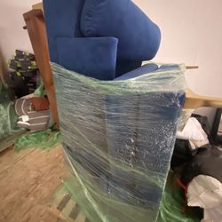 Almost New L Shaped Blue Couch 