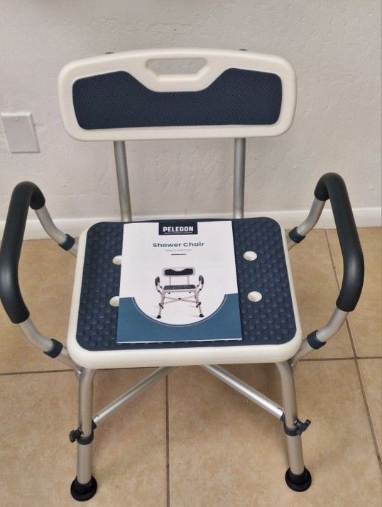 Shower Chair (450lb) with Padded Armrests and Back