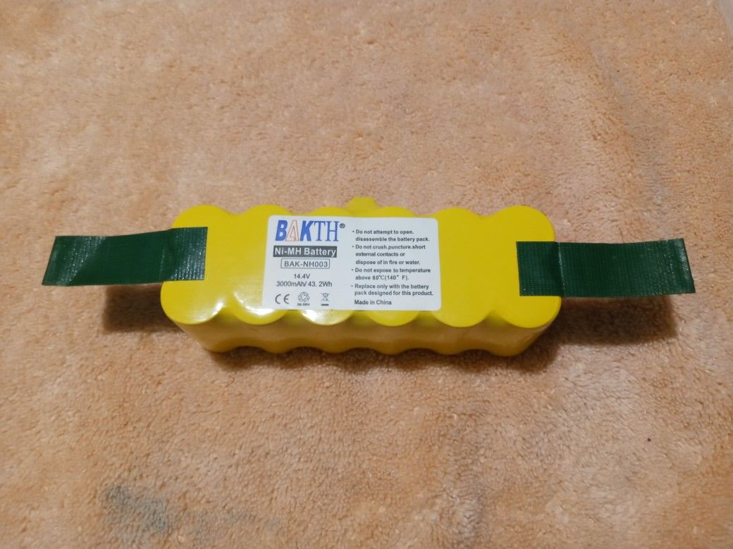 BAKTH High Capacity 14.4V 3000mah Replacement Ni-mh Battery for iRobot Roomba