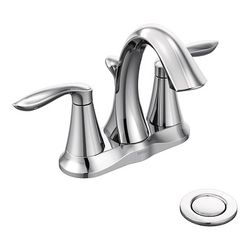 Moen Eva 6410 Chrome Two-Handle High Arc Center set Bathroom Faucet