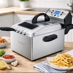 Waring Pro Large Deep Fryer – Dual Basket Stainless Steel – Fast Heating