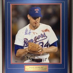Nolan Ryan signed/framed 22x26 photo w/ JSA LOA