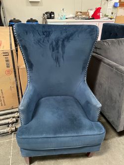 Blue chair with studs