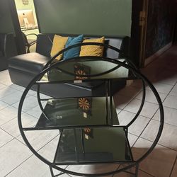 Glass Wine Table And A Rack 