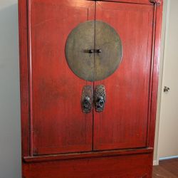 Antique Chinese Wedding Cabinet Red