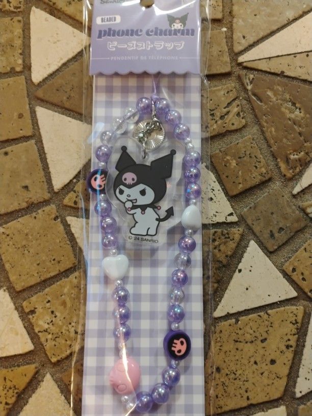 Brand New Kuromi Beaded Phone Charm