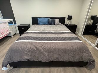 King size bed frame with nightstands