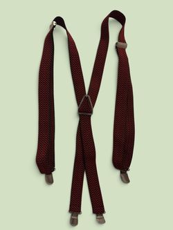 Red and Black Chevron Clip-On Suspenders