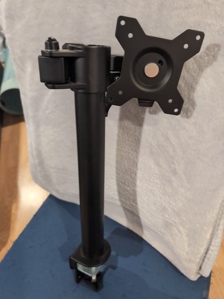 Single Computer Monitor Stand with Tilt and Rotation, Height Adjustable VESA Desk Arm Mount, Steel, 30 inches, Black