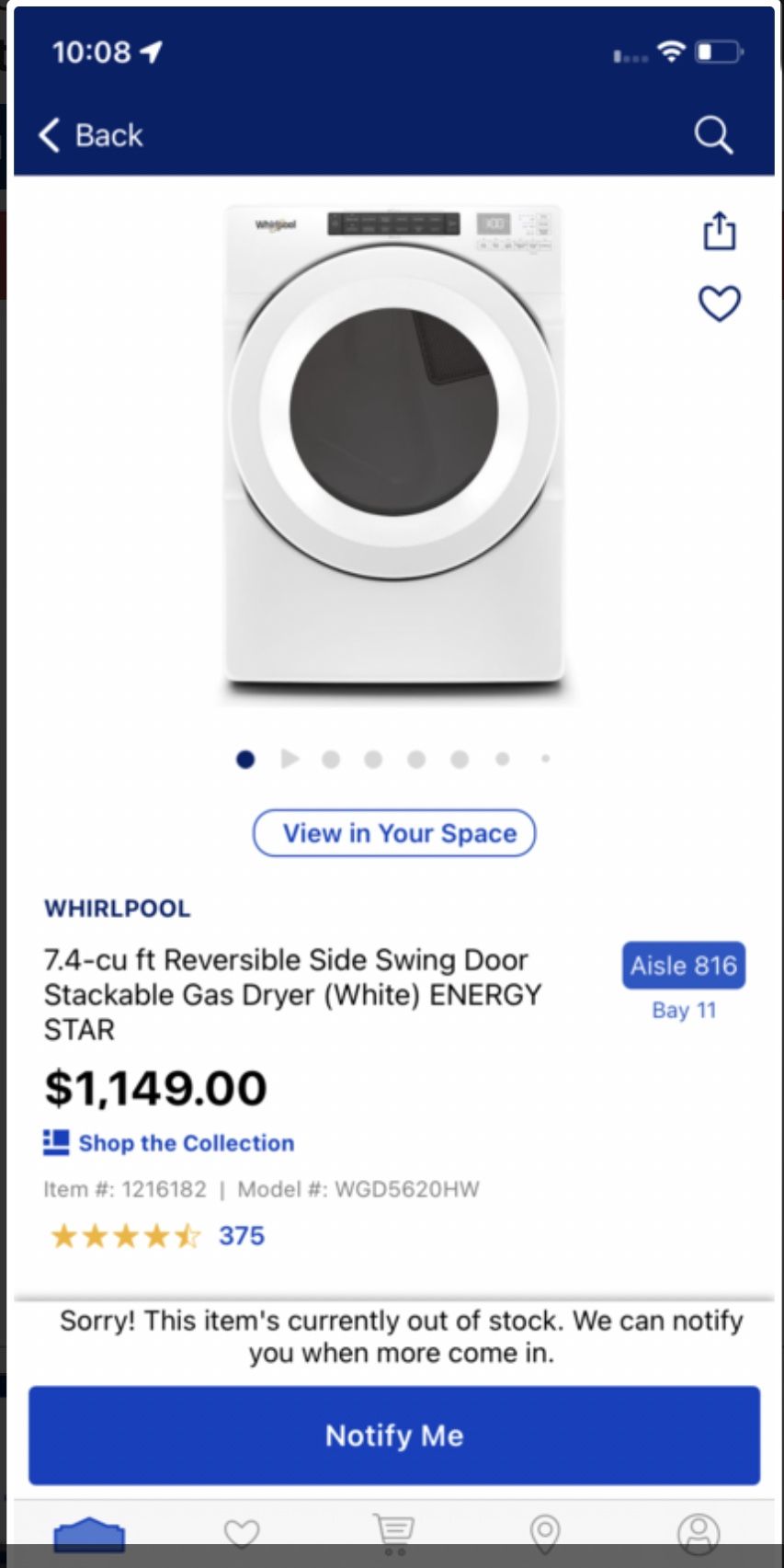 Whirlpool Gas Dryer