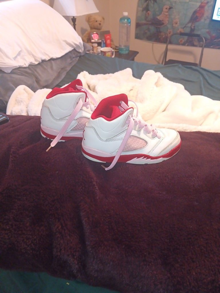 Girls Pink And Red Jordan Size 12 C