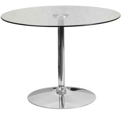 Mid Century Glass Top Tulip Table Dinning Table