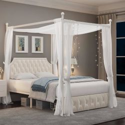 Queen canopy bed frame