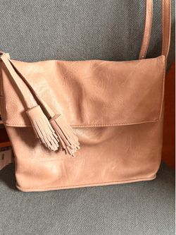 Antik Kraft Crossbody Bag Blush Pink Tassel Shoulder Purse Adjustable Strap