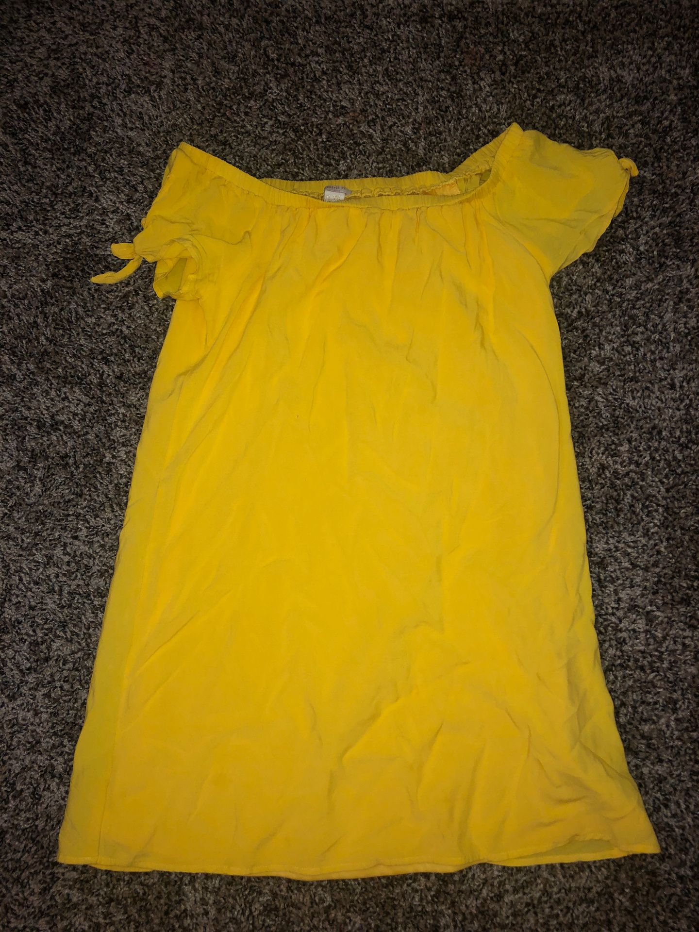 Forever 21 girls off the shoulder yellow sun dress