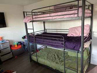 Triple Bunk Bed Metal Frame Three Tier