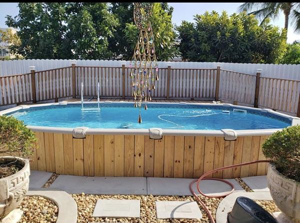 above ground pool with deck for sale