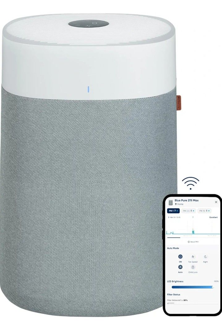 BLUEAIR Air Purifiers for Large Rooms, Cleans 3,048 Sqft In One Hour, HEPASilent Smart Air Cleaner For Home, Pets, Allergies, Virus, Dust, Mold, Smoke