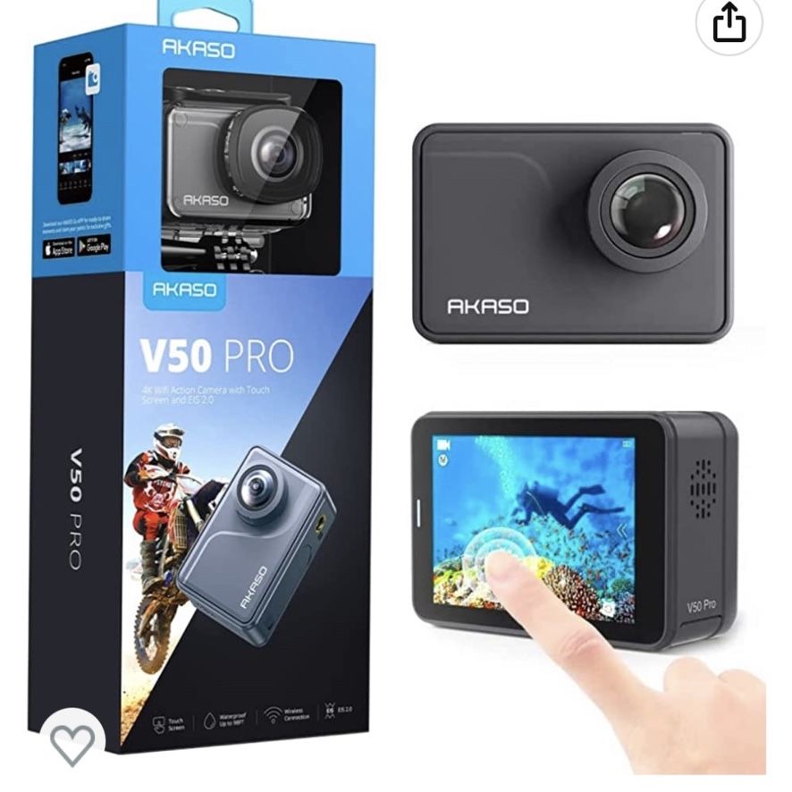 AKASO V50 Pro Native 4K30fps 20MP WiFi Action Camera with EIS Touch Screen 100 feet Waterproof Camera Web Camera Support External Mic Remote Control S