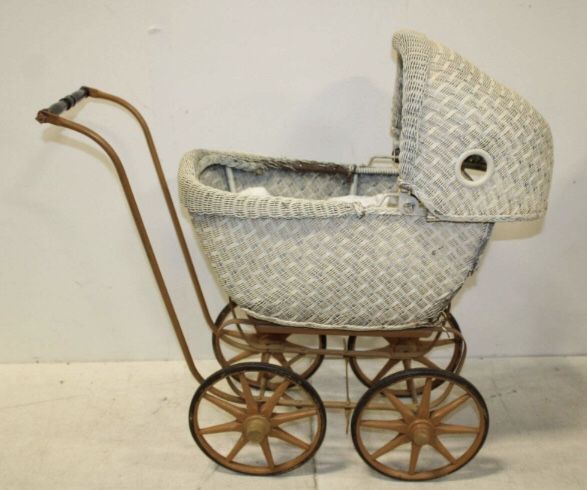 Wicker Antique Doll Stroller