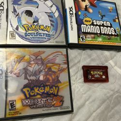 Nintendo Pokemon DS gameboy game lot bundle Soul Silver White 2 Ruby Mario