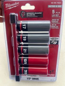 Milwaukee 5-Piece Lug Nut Impact Socket Set
