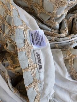 Pier 1 Imports Jute Waffle Curtain Drapes Textured Lined Boho Coastal 92 ” 4 Panels