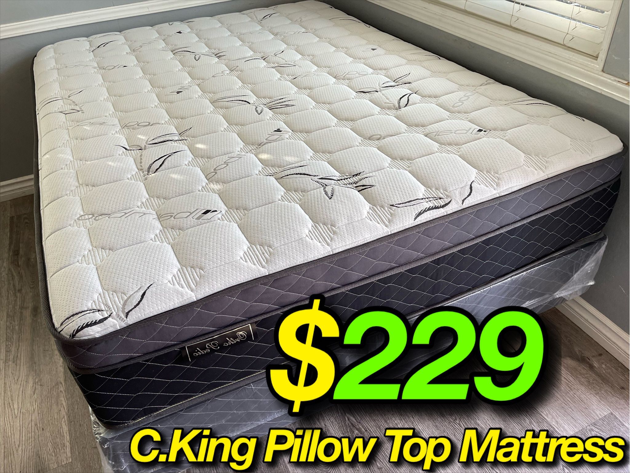 12in Cal King or King Oasis Thermo Jumbo Pillow Top Mattress 