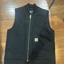 Carhartt Black Zip-Up Work Vest 