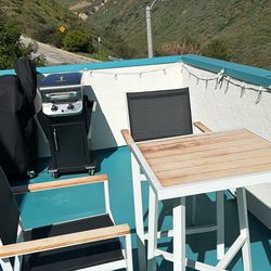 Outdoor high table and chairs