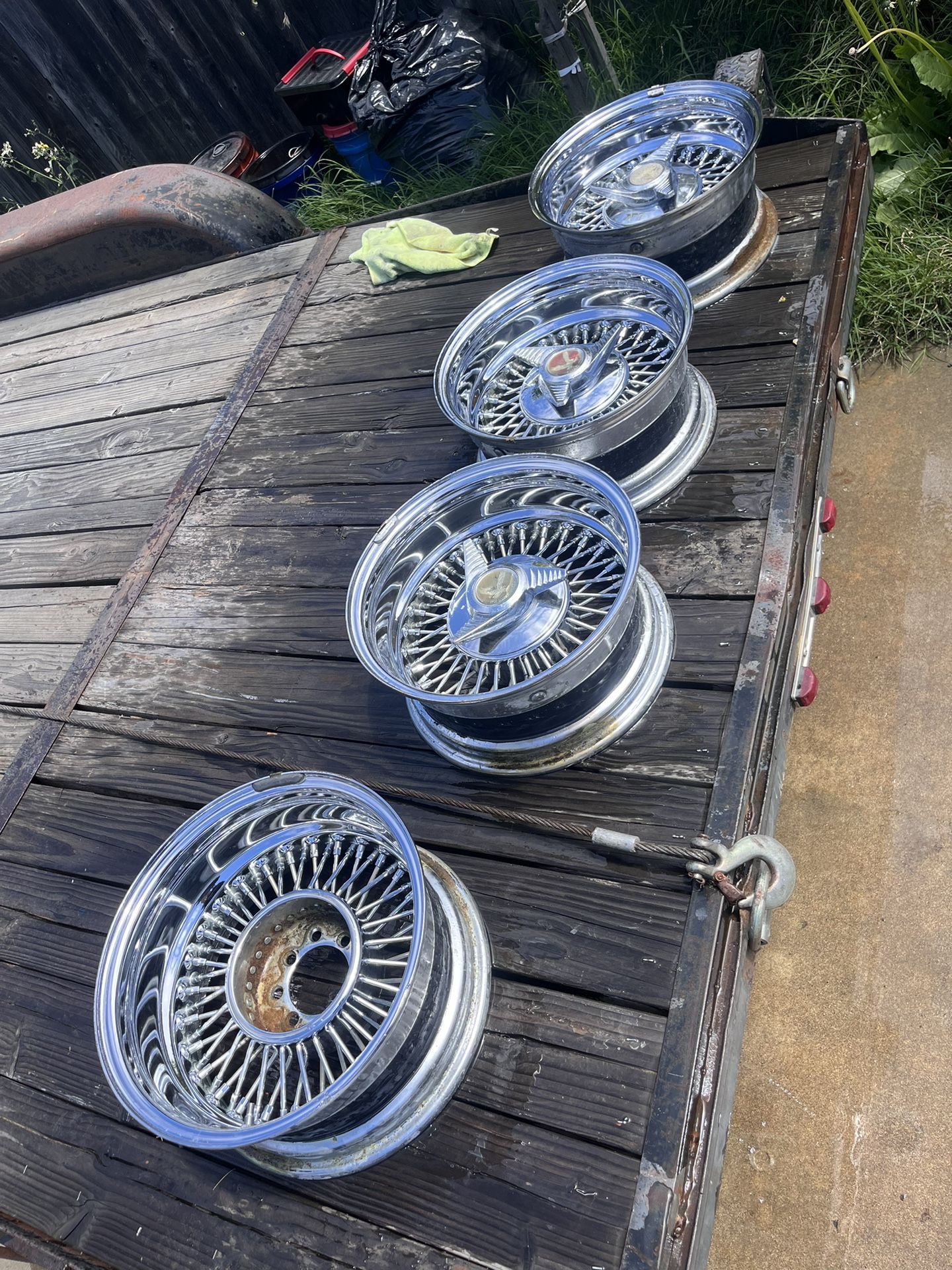 15x7 roadster wire wheel 4 lug