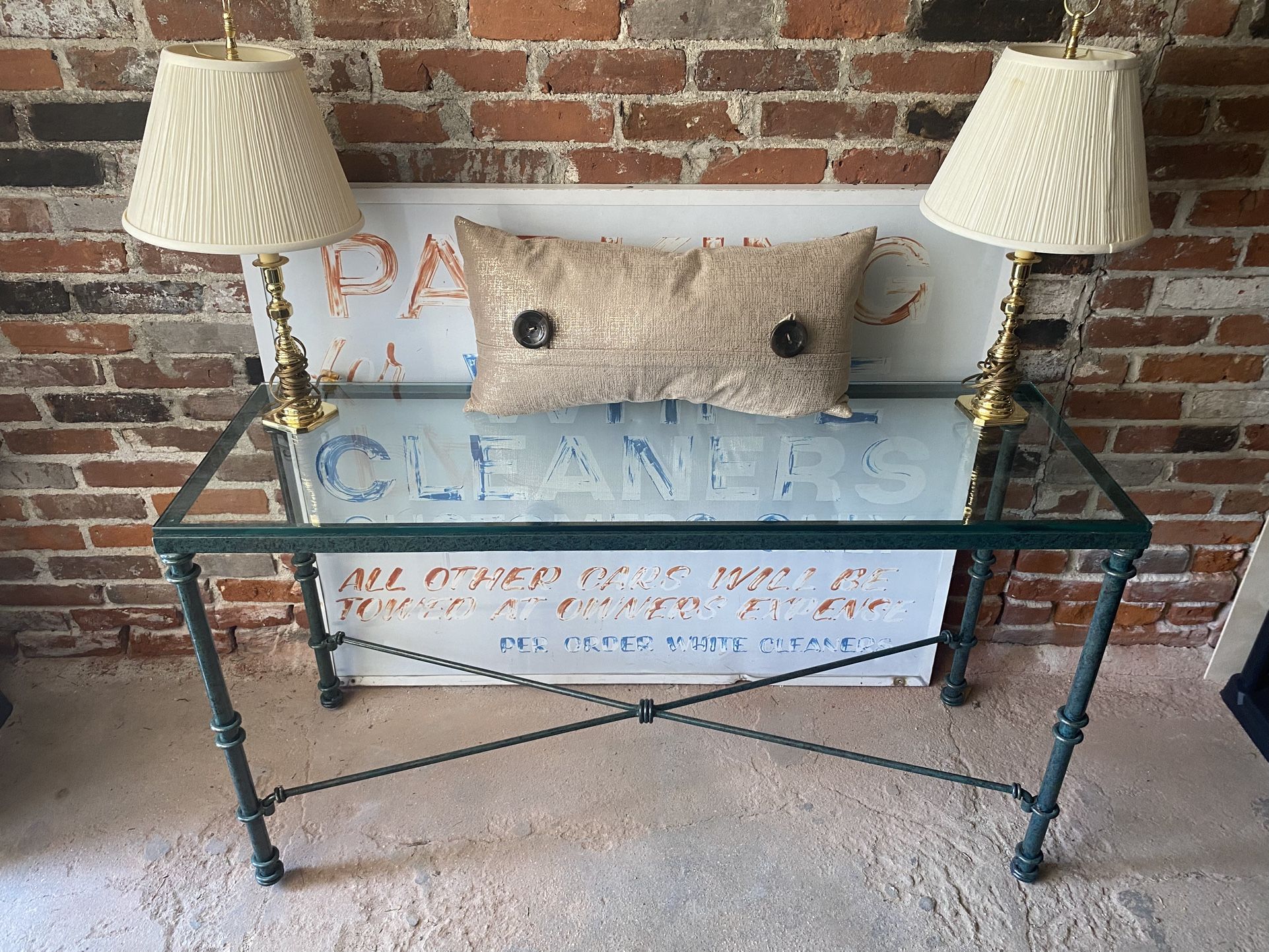Metal And Glass Sofa Table