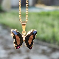black butterfly necklace 