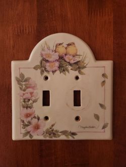 Vintage Marjolein Baskin Double Light Switch Cover