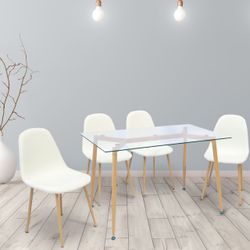 Modern White Dining Set
