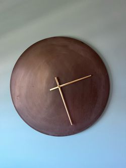 CB2 Iron Circle 30" Minimalist Wall Clock – Modern Raw Iron / Brass