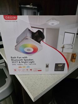Orein Bath Fan with Bluetooth Speaker and LED Light