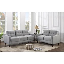 2 Piece Grey Sofa & Loveseat 