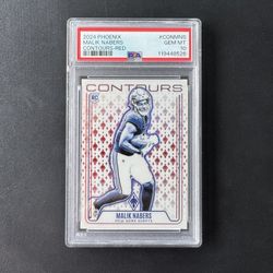 Malik Nabers 2024 Phoenix Contours RED # /99 PSA 10 LOW POP Rookie