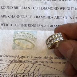 14k Natural  Diamond Chanel Set Ring 