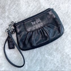 Coach Black/Dark Green Wristlet
