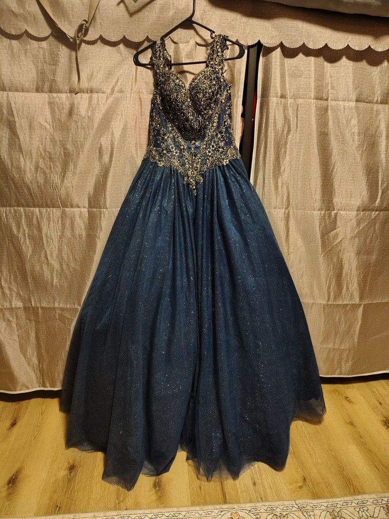 Quinciniera Dress dark Navy Blue size 0