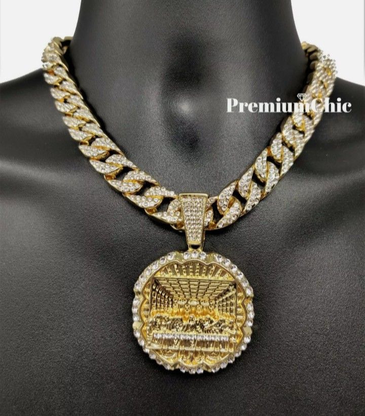 Last Supper Pendant & ICED Tennis 24" Chain Men HipHop Jewelry Necklace